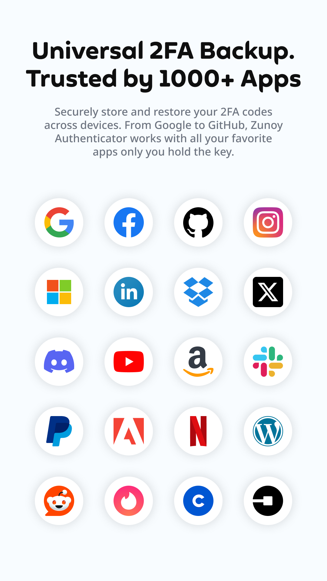 screenshot of Zunoy Authenticator